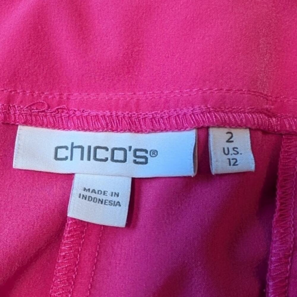 CHICOS cropped, lightweight PINK capri Pants,2/12, Stretchy performance, travel - Picture 3 of 12